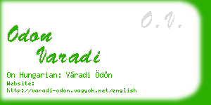 odon varadi business card